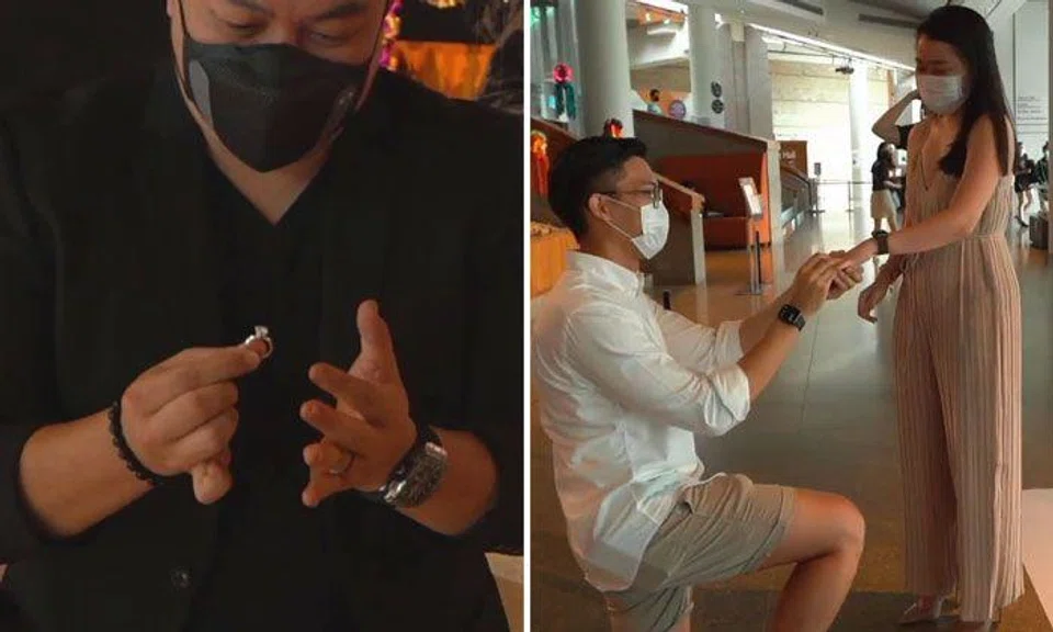 Man's surprise proposal to GF turns into magical event at Esplanade