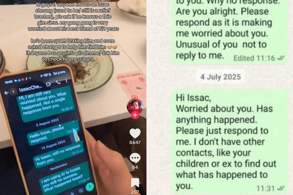 Mr Thio’s friend had been unresponsive for months.