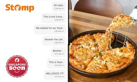 grabfood rider suspended after running off with domino's pizza order