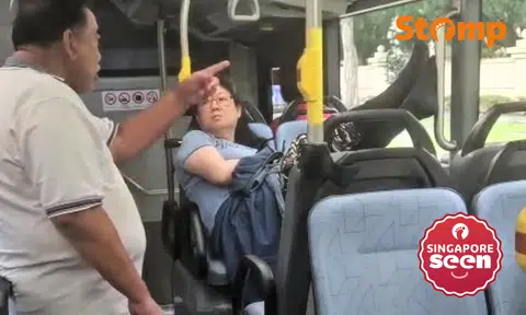Man confronts woman for propping her feet up on bus, she retorts: 'No money lah you! No father mother!'