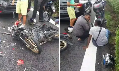 24-year-old motorcyclist taken to hospital after accident with car on ...
