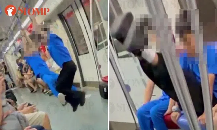 Schoolboys swing from handles, treat train like playground | STOMP