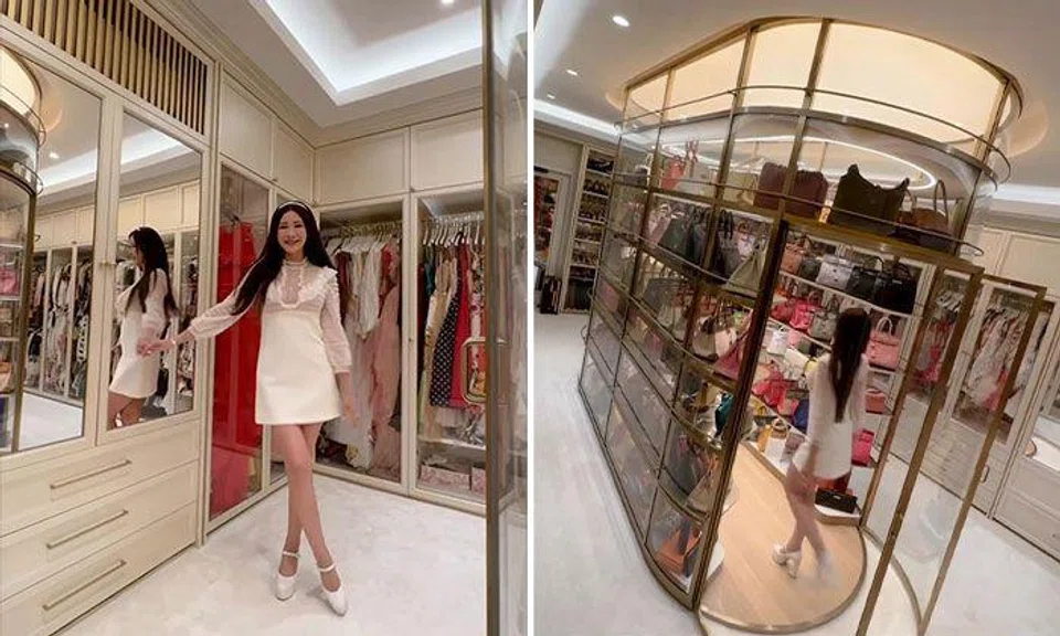 Socialite Jamie Chua gives tour of her walk-in wardrobe featuring multi-million dollar bag collection