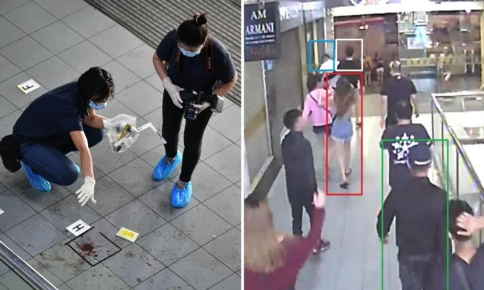 Prosecutors played surveillance footage that largely captured the altercation on the ground floor of Orchard Towers, as well as a scuffle that took place moments earlier at the Naughty Girl Club on the second floor.