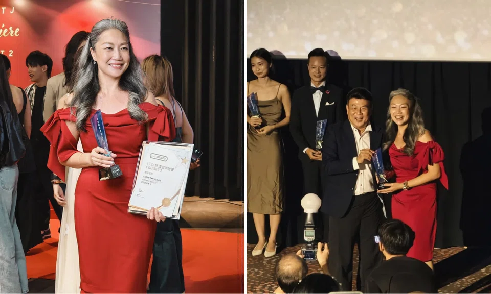 Ex-MP Carrie Tan won the Best Actor Award at the gala for the J Team Bootcamp.