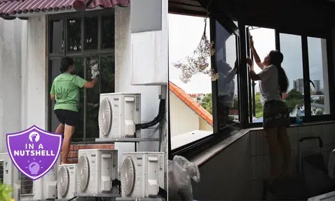 A migrant domestic worker in Singapore for 28 years, says she has been lucky to work for caring employers but she knows many helpers face dangerous tasks like window cleaning.