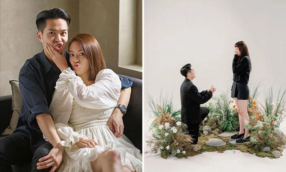 Celebrity chef Wu Sihan proposed to local actress Tay Ying, daughter of celebrity couple Zheng Geping and Hong Huifang, on March 20, 2024. PHOTOS: INSTAGRAM, COURTESY OF TAY YING AND WU SIHAN