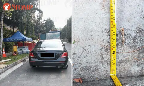 Stomper whips out measuring tape to check Merc driver's parking 1m from kerb