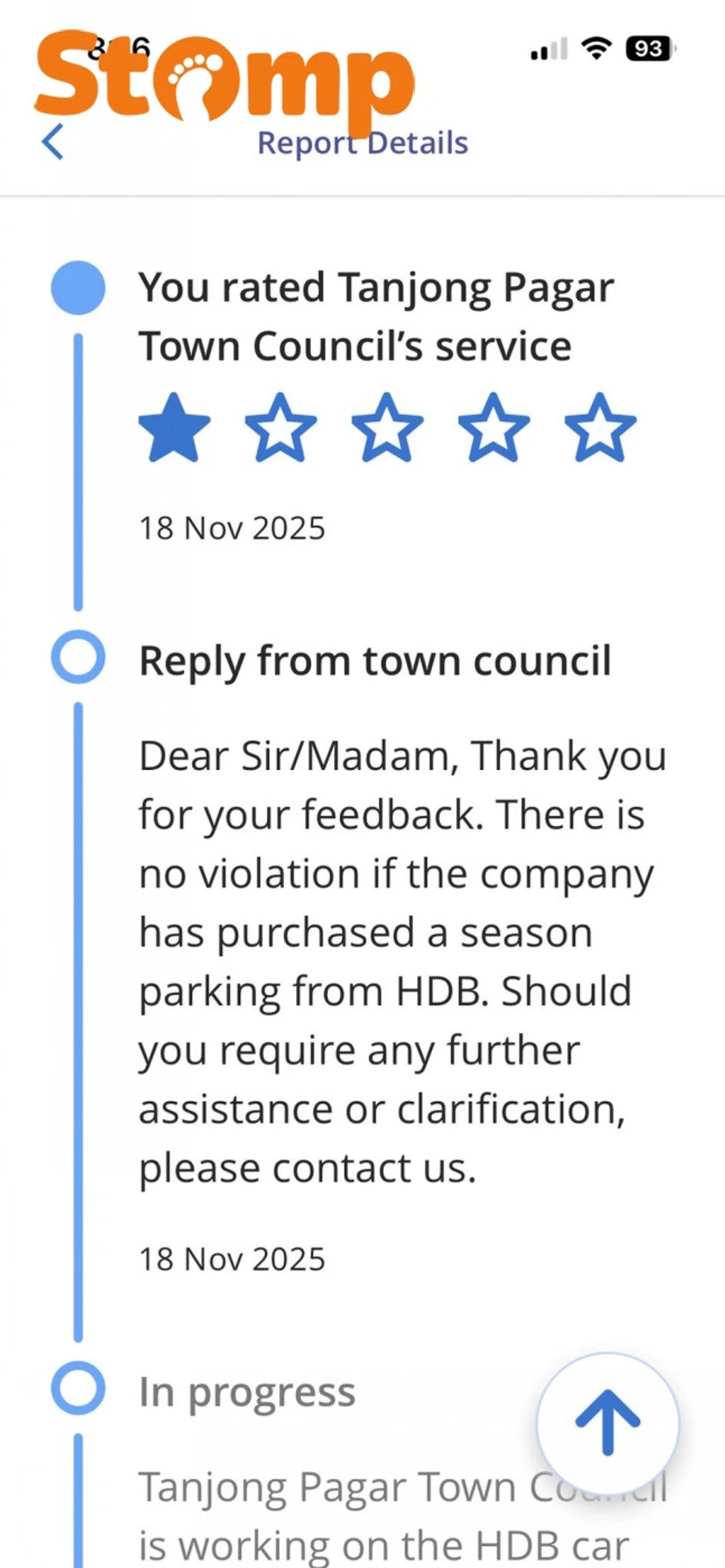 parcels left repeatedly at carpark