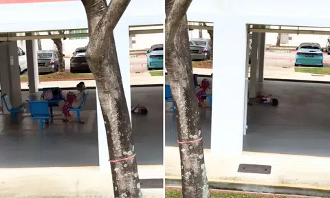 Video of woman on phone as crying child rolls on ground goes viral, parent says it was 'negligently captioned'