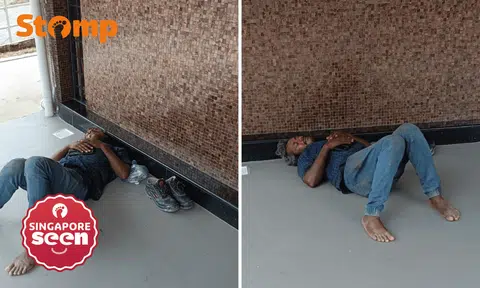 man seen sleeping in public at telok blangah