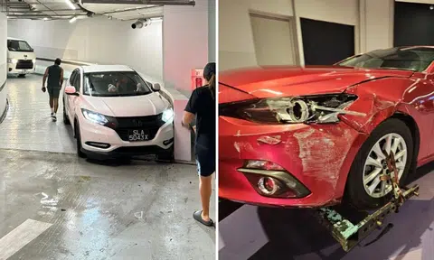 Funan cordons off entrance to basement carpark after 'several' vehicles skidded into wall going down