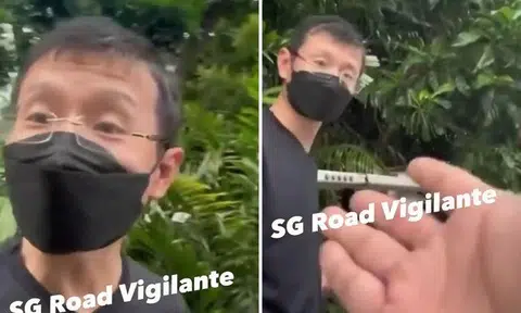 Man chided for walking along PIE, says: 'You want me to jump down? Come knock me down'