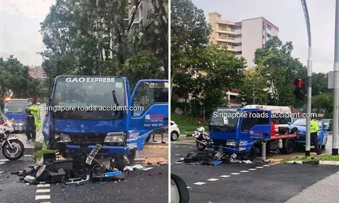 Tow truck crashes into bollard at Teck Whye Crescent junction, driver assisting police with investigations