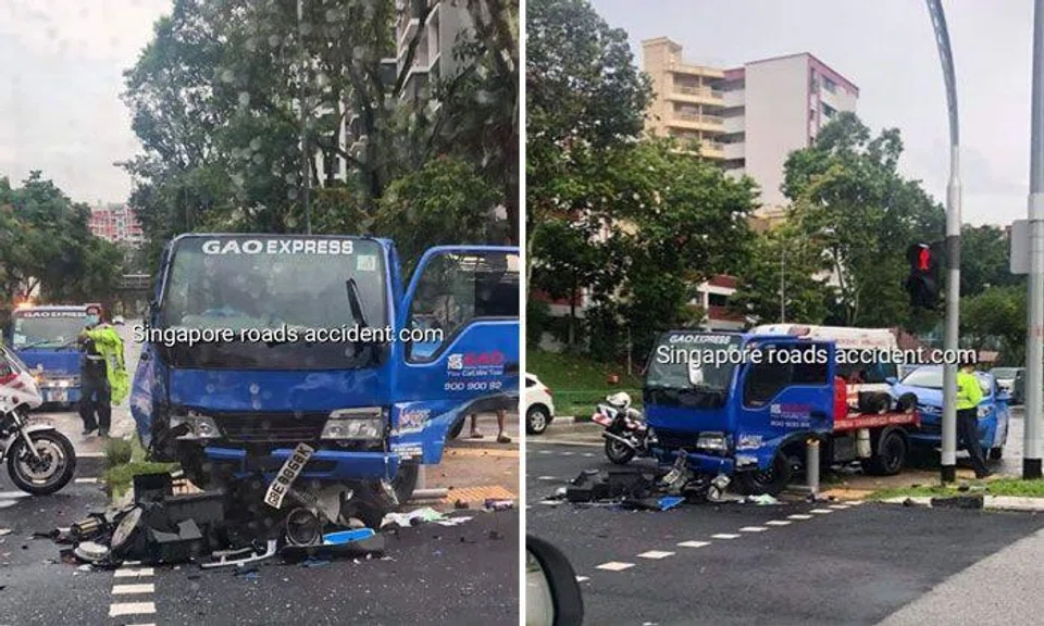 Tow truck crashes into bollard at Teck Whye Crescent junction, driver assisting police with investigations