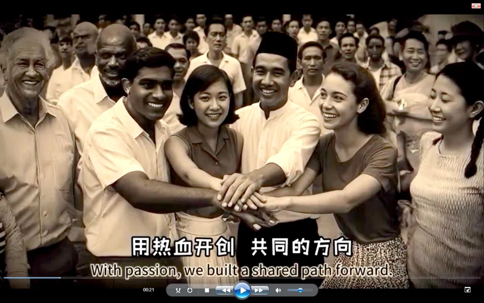 One of the AI-generated images in Jack Neo's music video for the song, We Are Singapore.