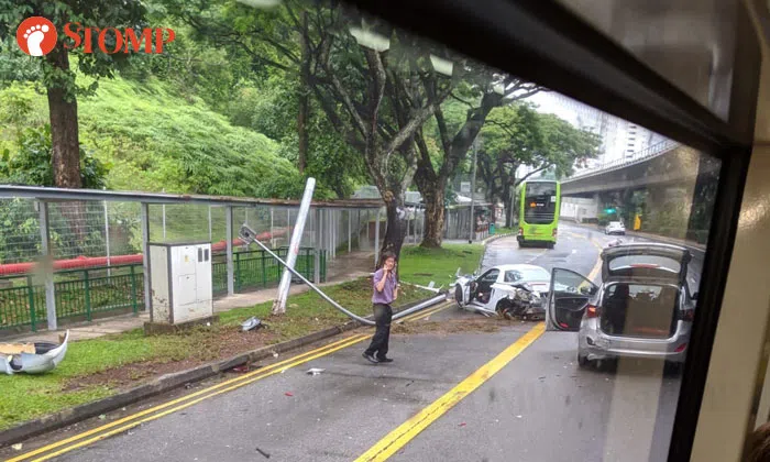 Female taxi driver taken to hospital after accident with car and bus ...