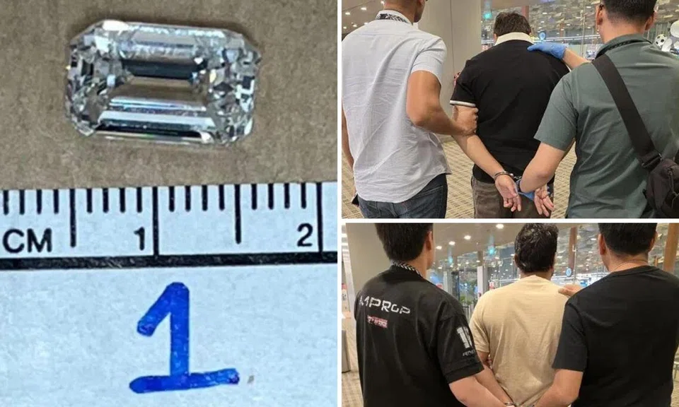 The two men had swopped the 4.95-carat diamond with a counterfeit commissioned in India that matched its specifications and serial number.