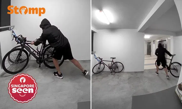 Man in black hoodie allegedly steals $1,500 bicycle outside Yishun flat after checking it out day before