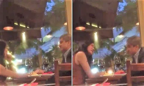 The 15-second video shows Mr Perera stroking the hand of a woman who seems to be Ms Seah, as the duo have a glass of wine at a restaurant.