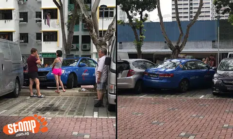 Taxi driver reverses into parking lot, mounts kerb then crashes into two cars at Marine Terrace