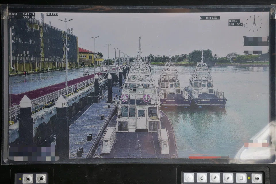 An image from the Seaborne Electro Optics System, which can detect heat signatures, even in low-light conditions at night.