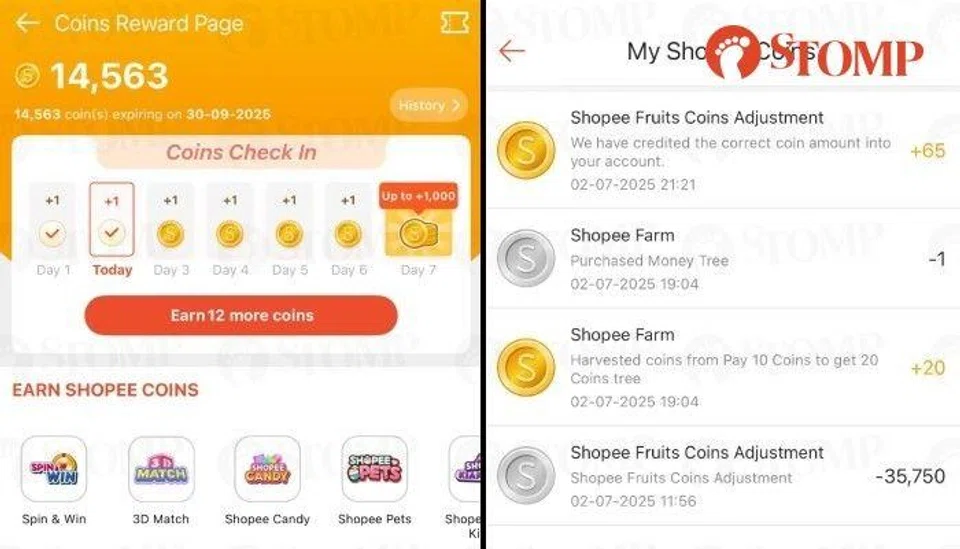 One Stomper earned 14,563 coins while another had 35,750 deducted