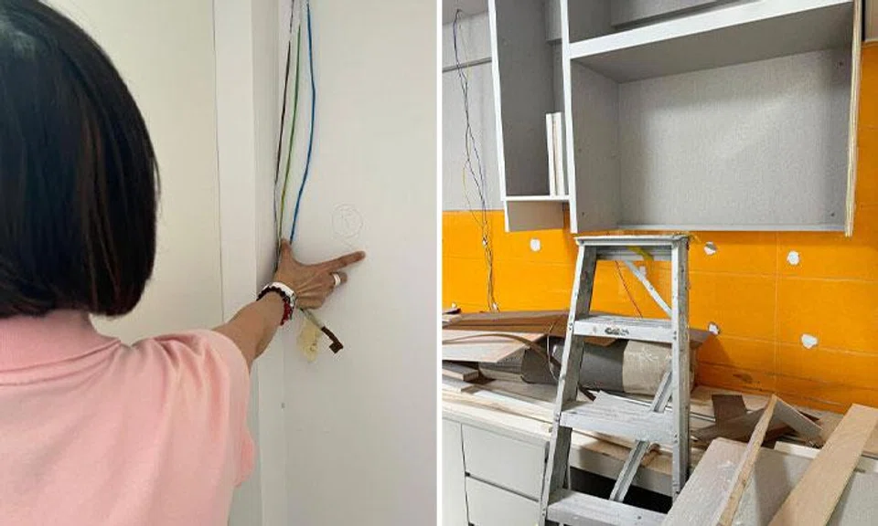 The homeowner was frustrated as renovation delays prevented her from moving in before Chinese New Year. PHOTO: SHIN MIN DAILY NEWS