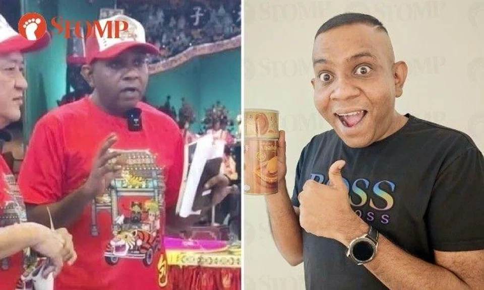 In a Facebook livestream from Tien Sen Tua Temple at Paya Leba Road, Mr Ng (right) bantered mostly in Mandarin with his Chinese co-host for over 14 minutes.