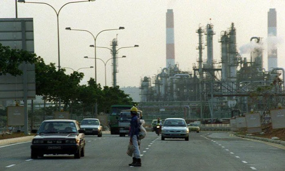 A scene from the morning commute into Jurong Island. Photo: The Straits Times
