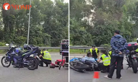 2 motorcyclists taken to hospital after accident with 2 cars on TPE