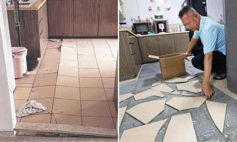 Nearly 70 tiles dislodged and cracked in the kitchen of a Jurong West home on Feb 18.