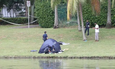 A woman’s body was found floating in the waters off Kallang Riverside Park on March 30. Photo: Shin Min Daily News