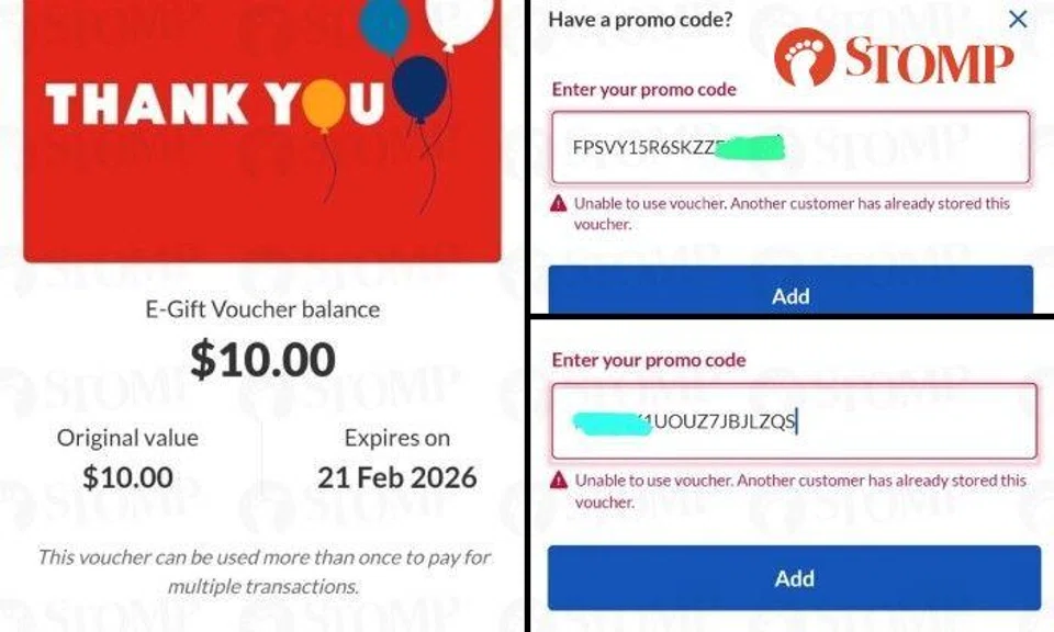 "Around 10 of the FairPrice vouchers bought from the Shopee seller were invalid. Some of the vouchers were already stored by other people."
