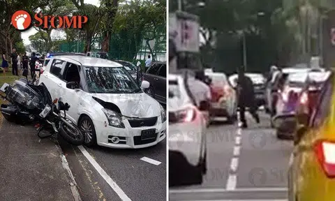 Drama on the road: TP officer gives chase to Suzuki Swift driver on foot after crash