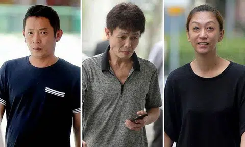 (From left) Tan Sung Meng and Ang Sim Poh were each sentenced to six weeks in jail while Pang Pei Pei was jailed for four weeks. ST PHOTOS: WONG KWAI CHOW