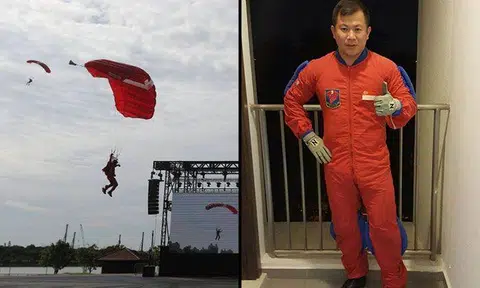 Red Lions parachuter injured after hard landing during Army Open House rehearsal