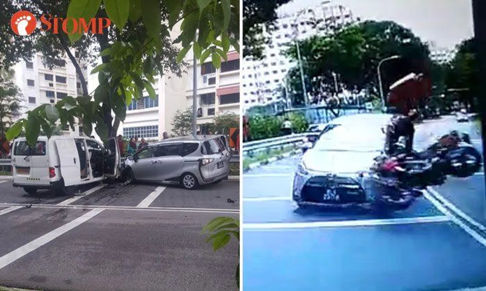 Multi-vehicle accident at Woodlands: Video shows car ramming into Foodpanda delivery guy