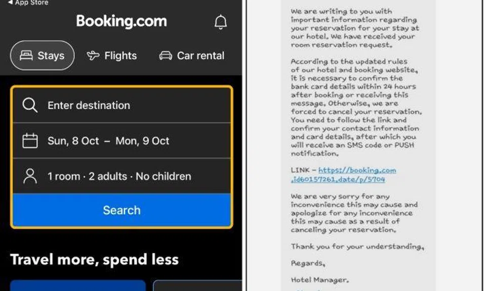 At least 30 people have lost a total of at least $41,000 to phishing scams after making room reservations using travel site Booking.com since last month, said the police.