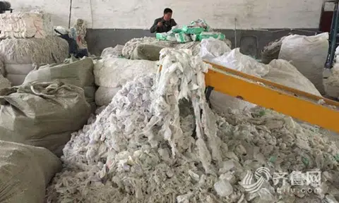 Ew! Underground factory in China exposed for using old, used adult diapers to make new ones