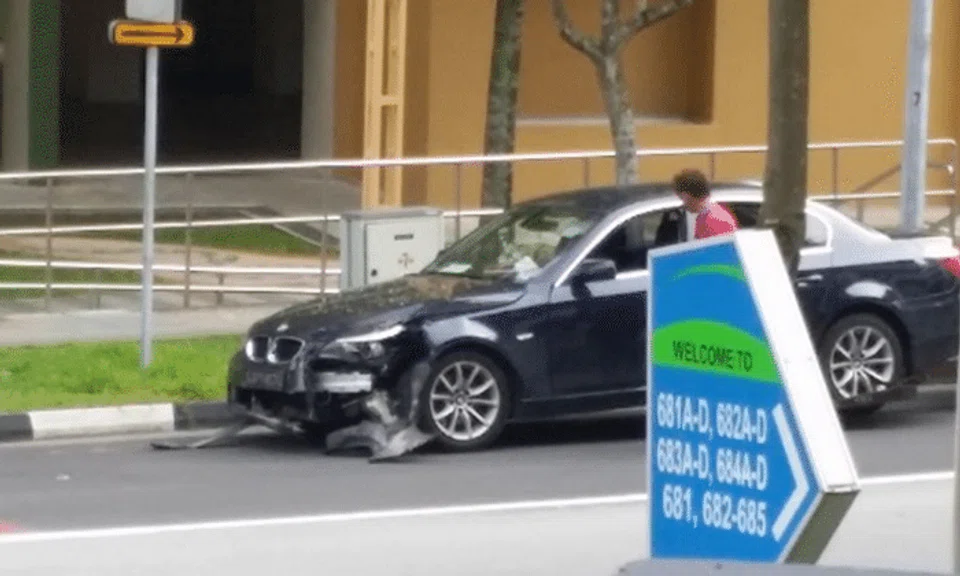 BMW wrecked in accident along Woodlands Drive 73