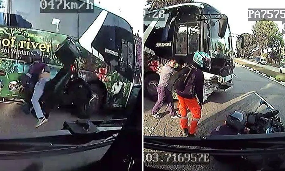 Rider and car driver taken to hospital after accident involving driverless bus at Jurong Island