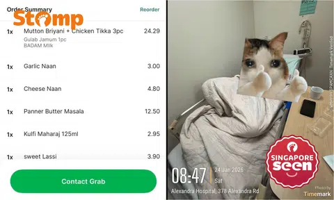 Woman order briyani from Grab, ends up in hospital