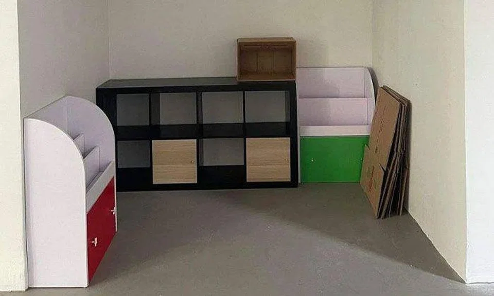 Empty shelves greeted Mr Hengster Kor on April 26 at about 8am, with all the books previously on them stolen. PHOTO: HENGSTER KOR