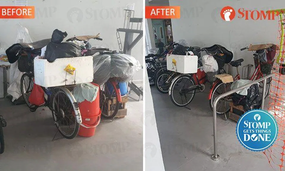 Hougang bicycle bay 'looks much better' after Stomp report, says resident