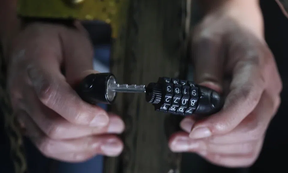 The part-time cleaner was asked to buy bicycle chain locks and lock up flats.