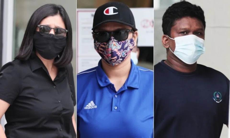 Sisters Haslinda Ismail (left) and Hasniza Ismail (centre), their brother Muhammad Iskandar Ismail (right). Photos: The Straits Times
