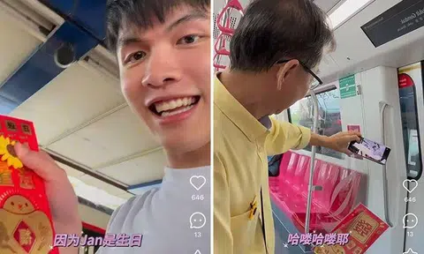 Man touched by kind uncle's thoughtful hongbao gift on MRT -- even though it's empty