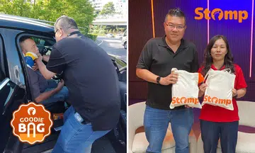Dr Martin Wong, 53, and his wife Yu Lingjiao, 43, were awarded Stomp Goody Bags on April 21 for rendering assistance after a traffic accident.