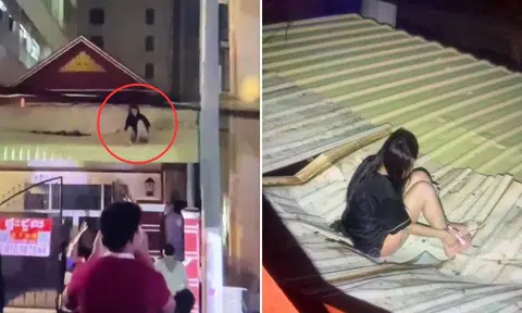 woman falls from 8th floor, lands on roof and scrolls phone for 20min